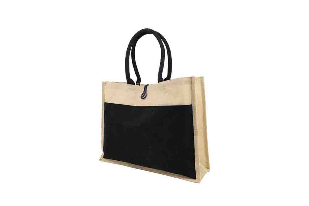 TRUCS - Jute Bag with Canvas Pocket